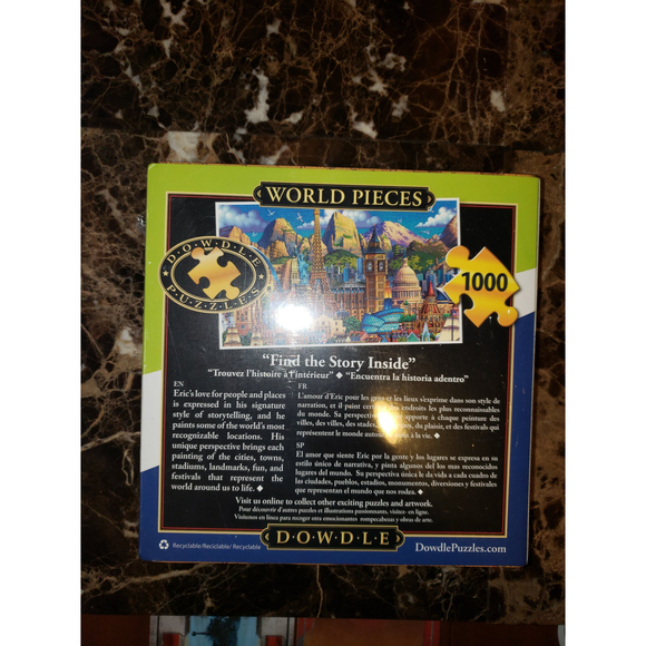 World Pieces 1000 Piece Dowdle Puzzle 19 by 26 inches - Picture 2 of 5